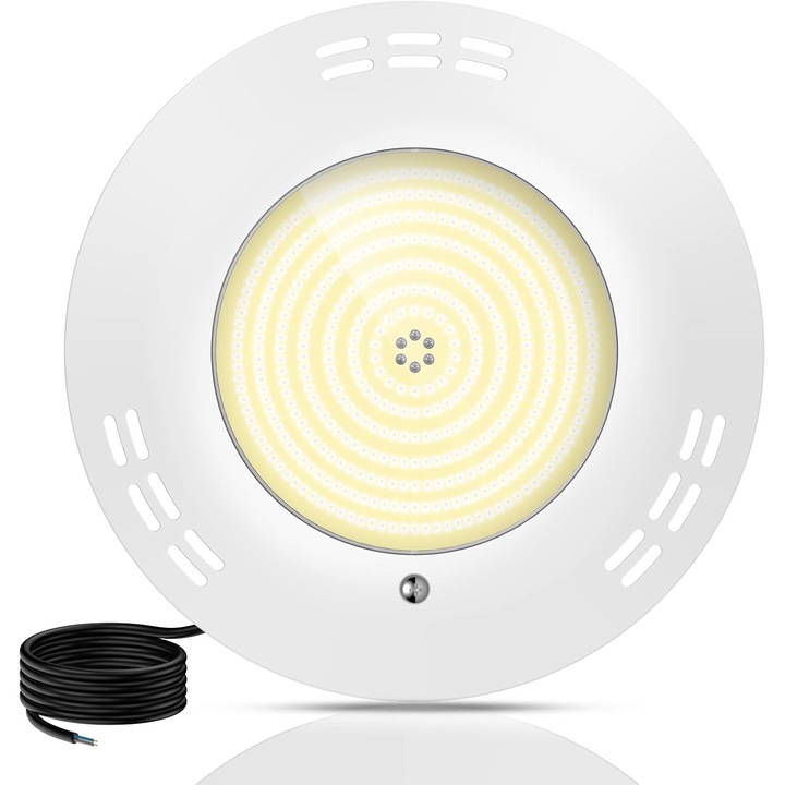 Proiector LED pentru piscină, LyLmLe, ultrasubțire, IP68, 2800lm, 35W, culoare albă