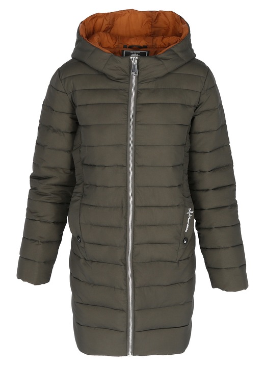 Jacheta matlasata pentru femei, Perso, gluga, sportiva, kaki, nylon, S INTL