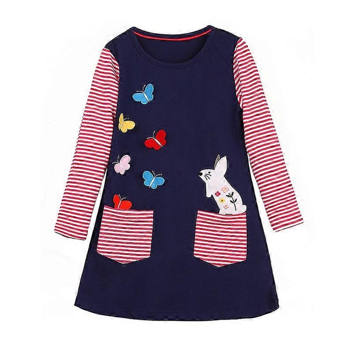 Rochita pentru fete, T202302 casual, poliester, multicolor