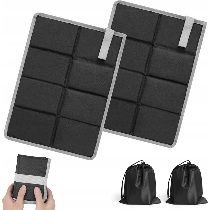 Set 2 perne pliabile impermeabile pentru scaune exterior, 13,5x9,5x8,5cm, transport usor, diverse utilizari