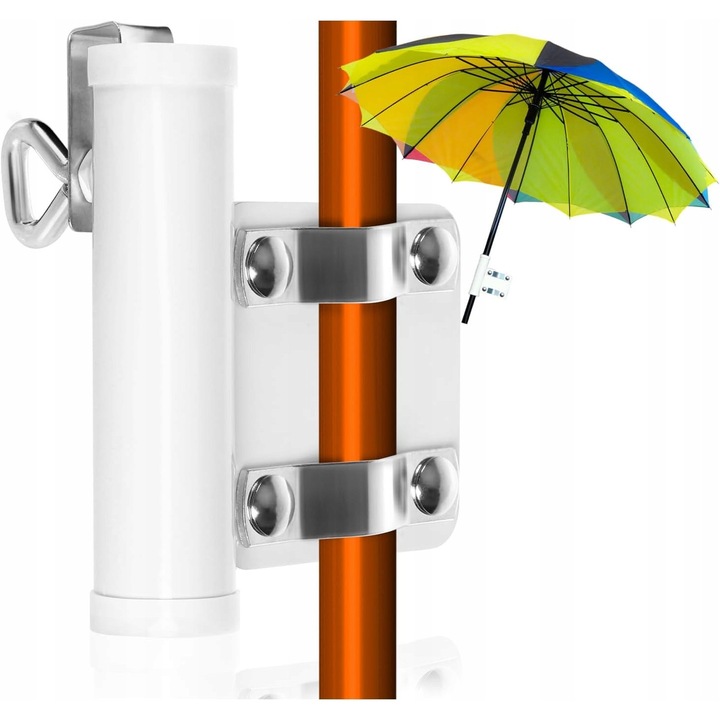 Set 2 suporturi umbrele, dimensiune 9,5x9,5cm, material otel, pentru stalpi cu diametru de 7,5cm, fara gaurire