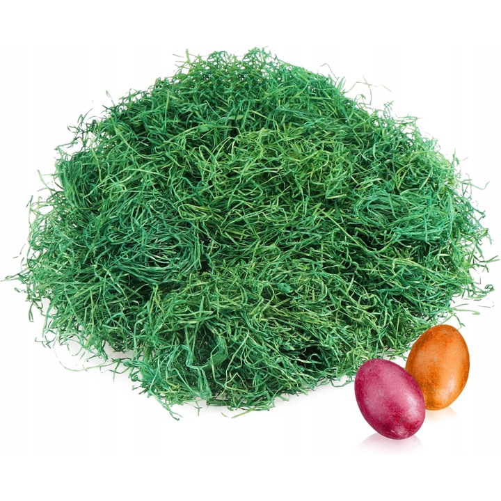 Trawa decorativa de Paste, 125g, naturala, pentru cosuri si gaoace, colorata, set