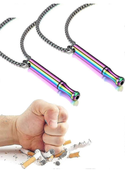 Set 2 coliere pentru renuntarea la fumat, bijuterii pentru anxietate, multicolor