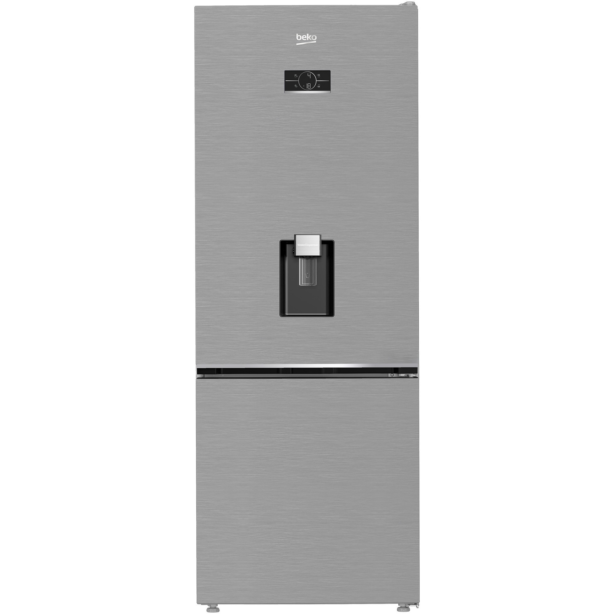 Combina frigorifica Beko B3RCNE564HDXB1, 490 l, Clasa E, AeroFLow, HarvestFresh, Dozator apa, H 192 cm, Argintiu