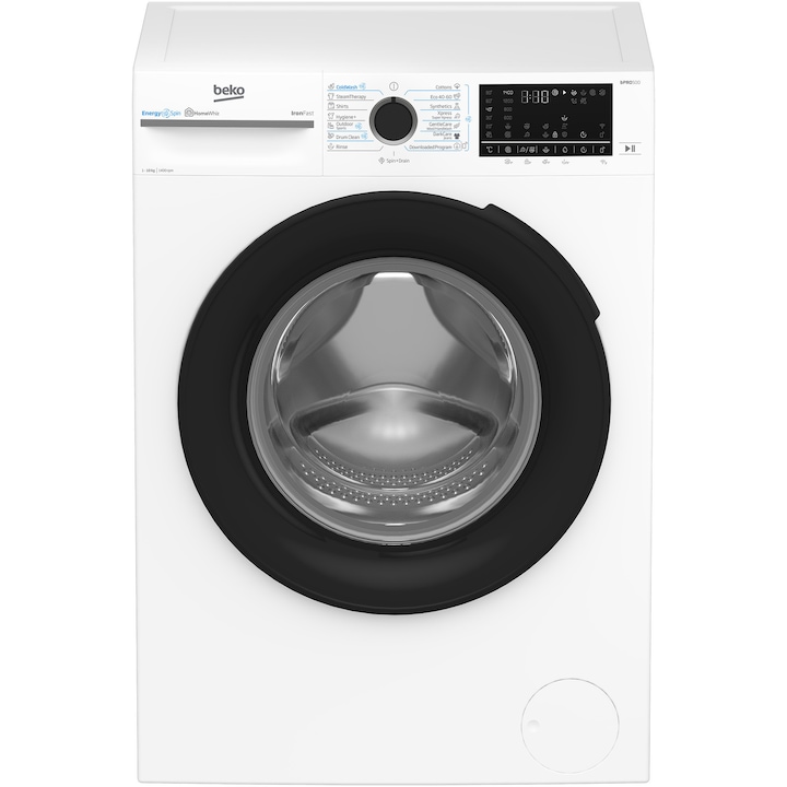 Пералня Beko BM5WFU610415W, 10 кг, 1400 об/мин, Клас A, Recycled Tub, HomeWhiz prin WiFi, ProSmart инверторен мотор, AddXtra, Hygiene+, Бял