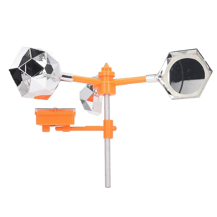 Dispozitiv solar antidaunatori pentru pasari, rotativ, 68mm, 410mm, set 3 oglinzi reflective