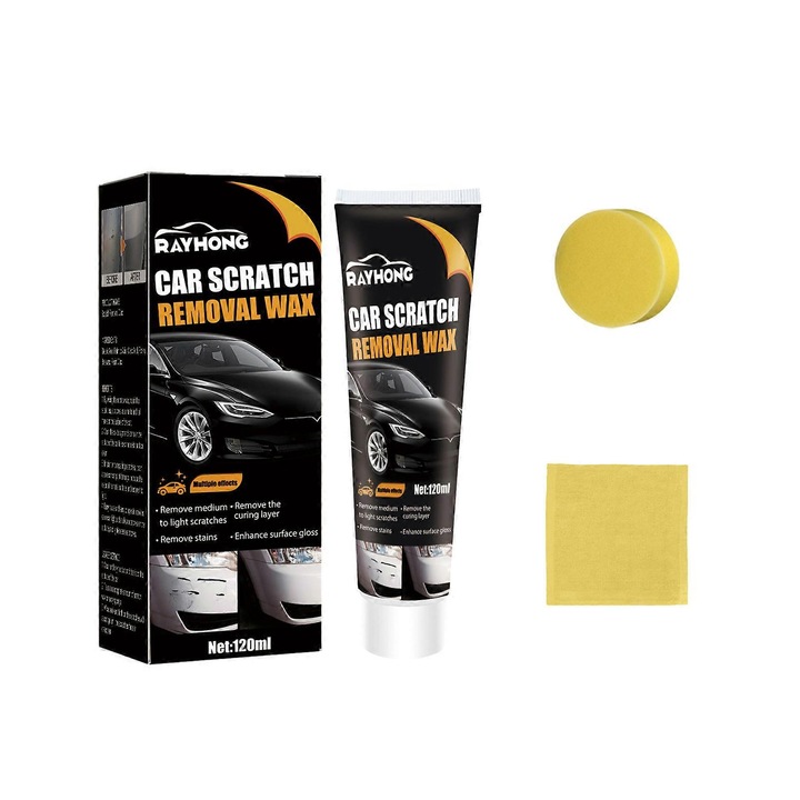 Autó karcolásjavító készlet, szivacsos viasz, 2 darab, környezetbarát, 16x5.6x5cm