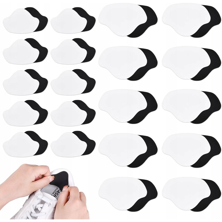 Incaltaminte, set de 20 de insertii din microfibra pentru calcaie, protectie calcai, multicolor, dimensiune universala