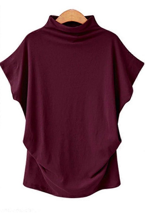 Tricou dama, maneca scurta, casual, poliester, visiniu