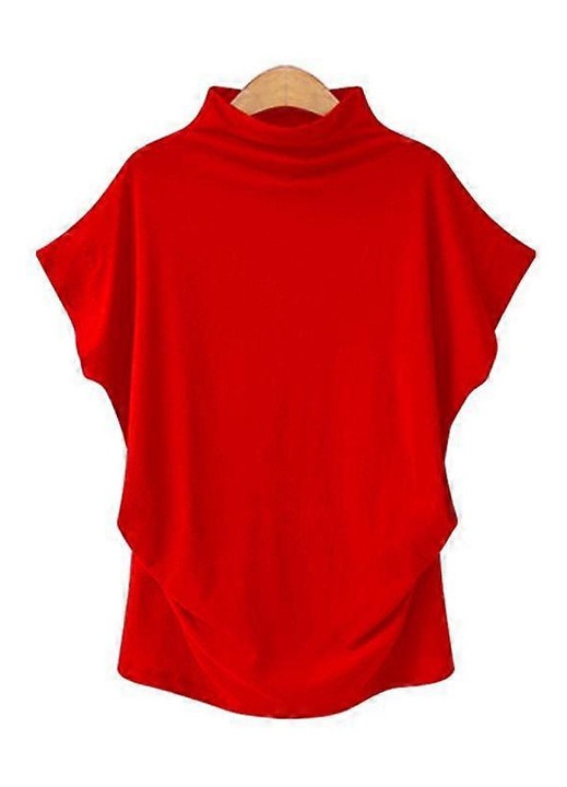 Tricou dama, maneca scurta, casual, rosu, poliester