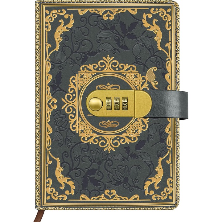 Caiet cu zavor, 200 pagini, 100GSM, coperta din piele PU, design vintage, A5