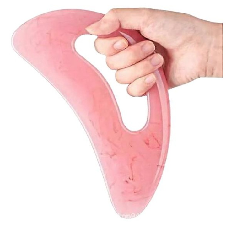 Aparat de masaj Gua Sha, roz, rasina