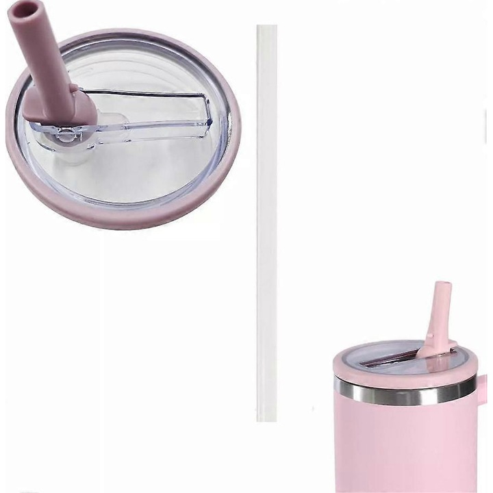 Резервна капачка за термоси Stanley 40oz, комплект с 1 капачка и 1 сламка, водоустойчива, лавандула