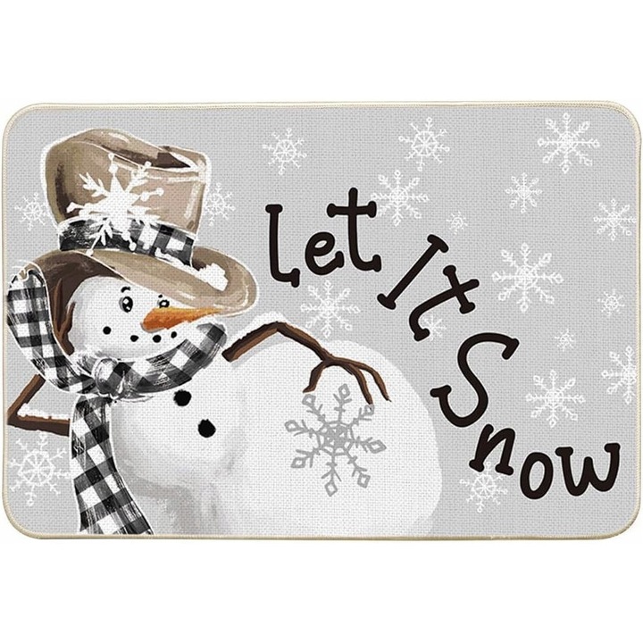 Karácsonyi bejárati lábtörlő, 40x60cm, csúszásgátló, könnyen tisztítható