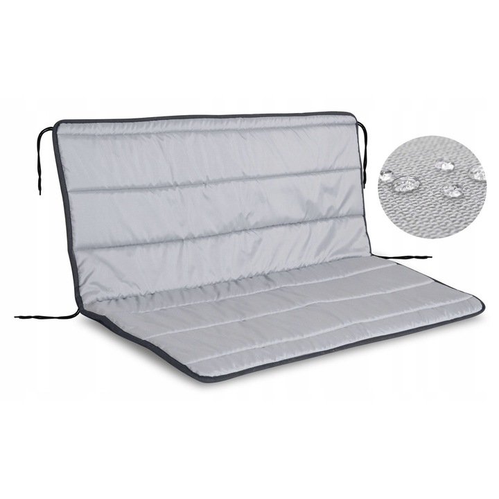 Perna decorativa gri, 100x60x50 cm, waterproof, pentru banca sau leagan, set