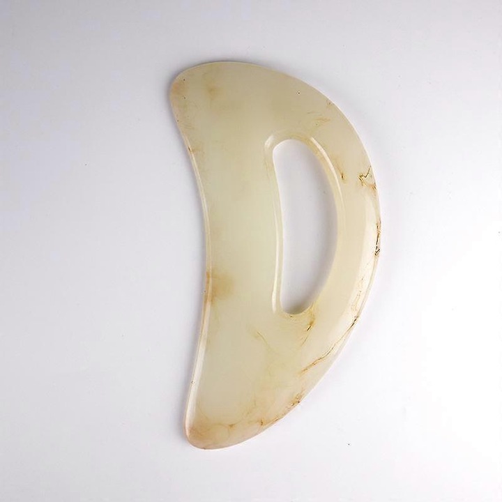 Aparat de masaj Gua Sha, alb, 1 buc, din rasina