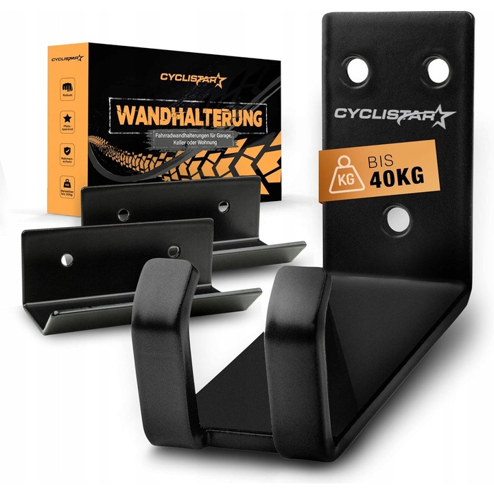 Suport depozitare bicicleta, 2x suporturi pentru roti, capacitate 40kg, dimensiuni compacte