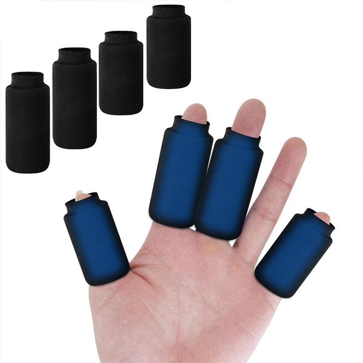 Manusi de gheata pentru degete, set de 4, terapie calda si rece, negru, 9x9x3cm