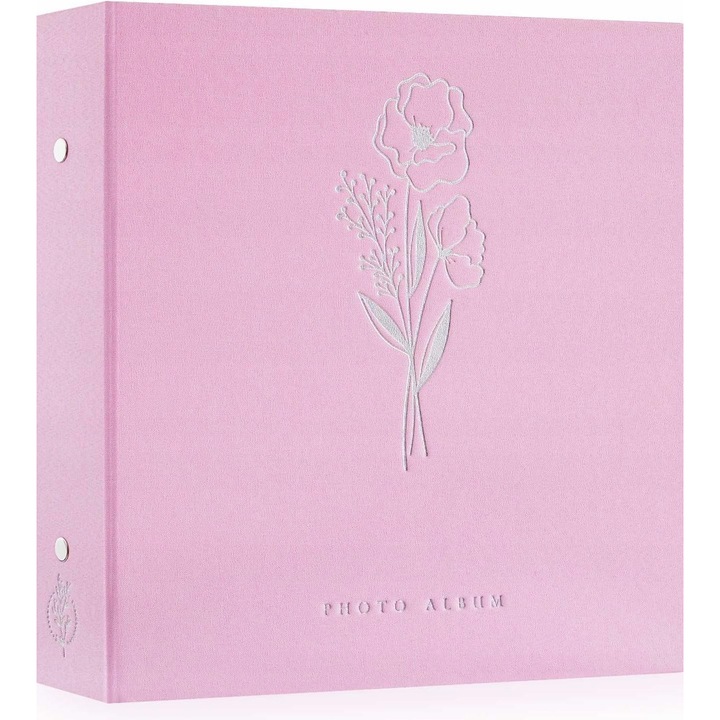 Album foto 600 poze 10x15cm, coperta din in roz, elegant
