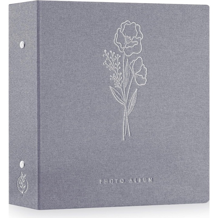 Album foto XL, 1000 de fotografii, len, gri, 32x37,5x8cm