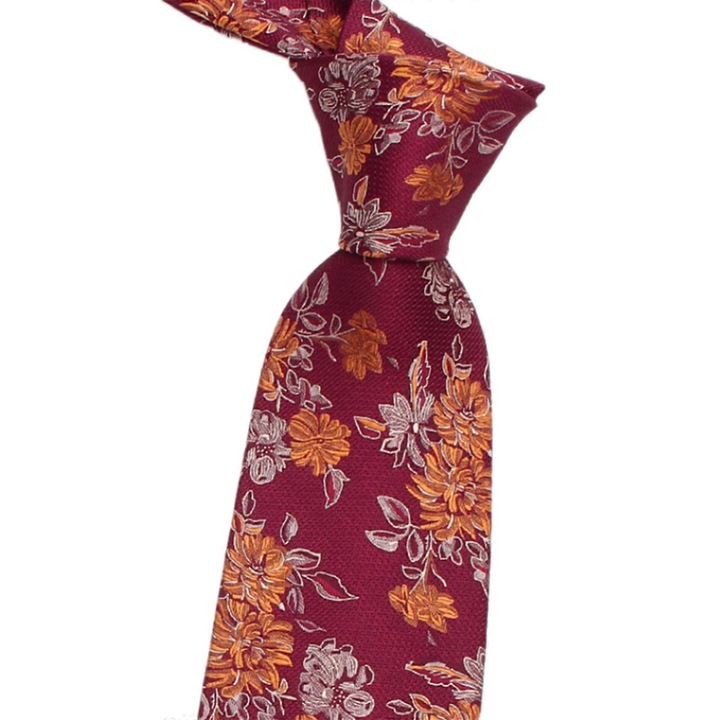 Férfi nyakkendő, virágmintás, állítható, 145cm, többszínű, 1 darabos szett