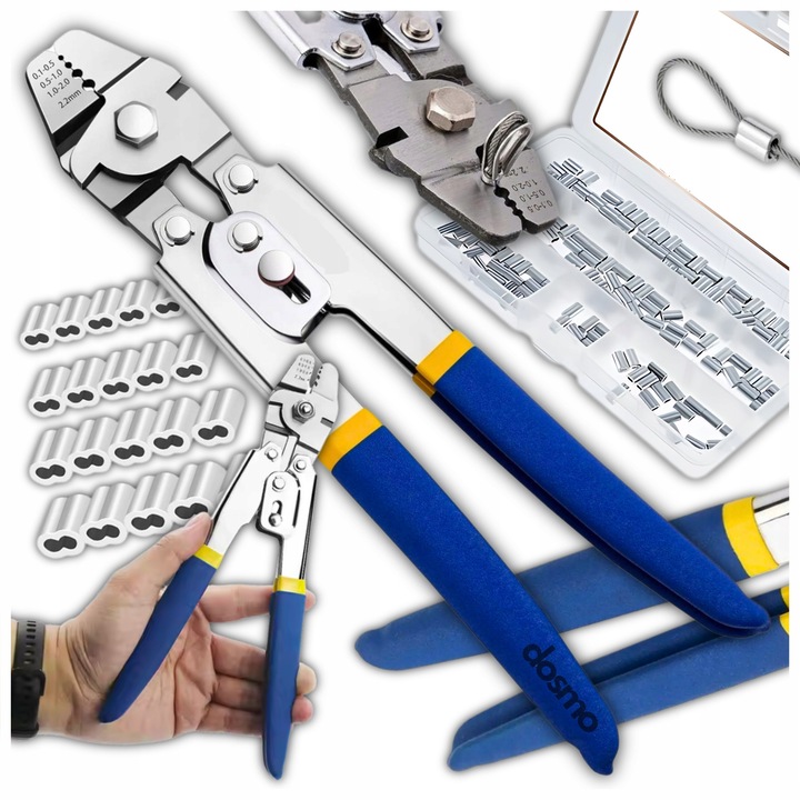 Cleste pentru sertizare, set 160 buc, 4 dimensiuni, otel inoxidabil, antiderapant