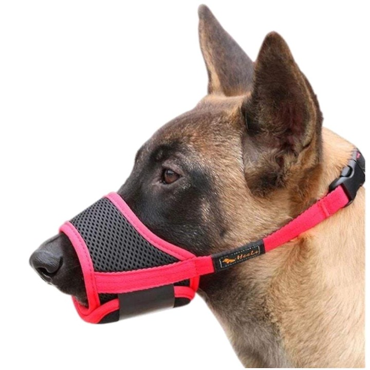 Botnita ajustabila si respirabila pentru caini, neagra, L