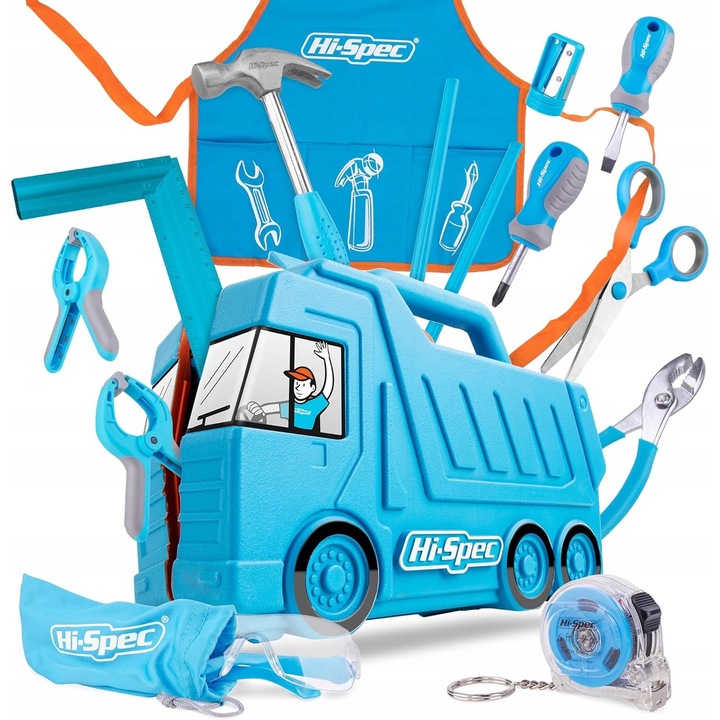 Set unelte de jucarie, Hi-Spec, 17 piese, albastru