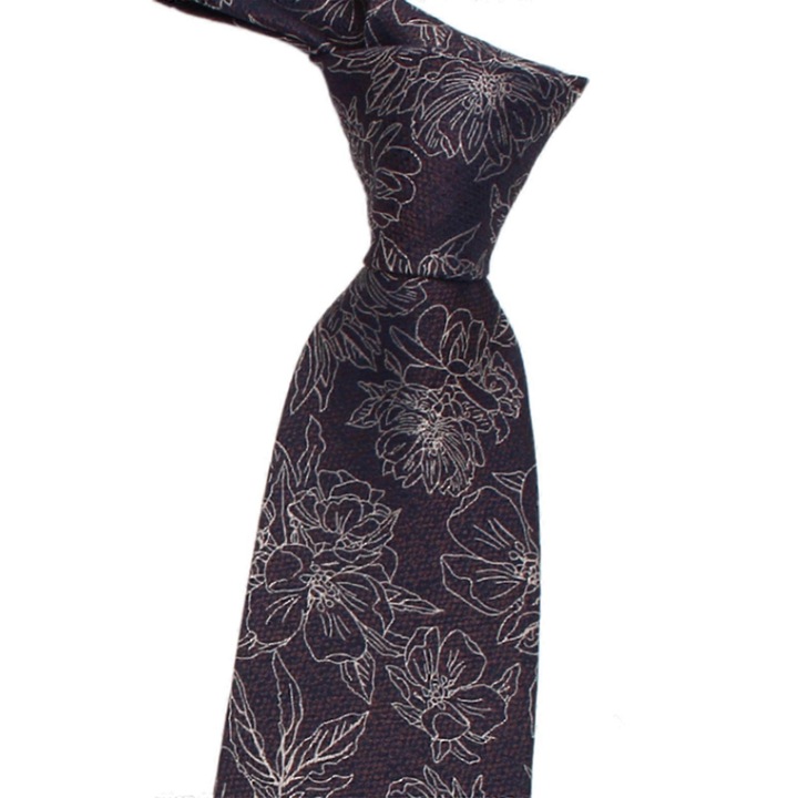 Cravata barbati, model floral, ajustabil, 145cm, multicolor, set 1 buc.