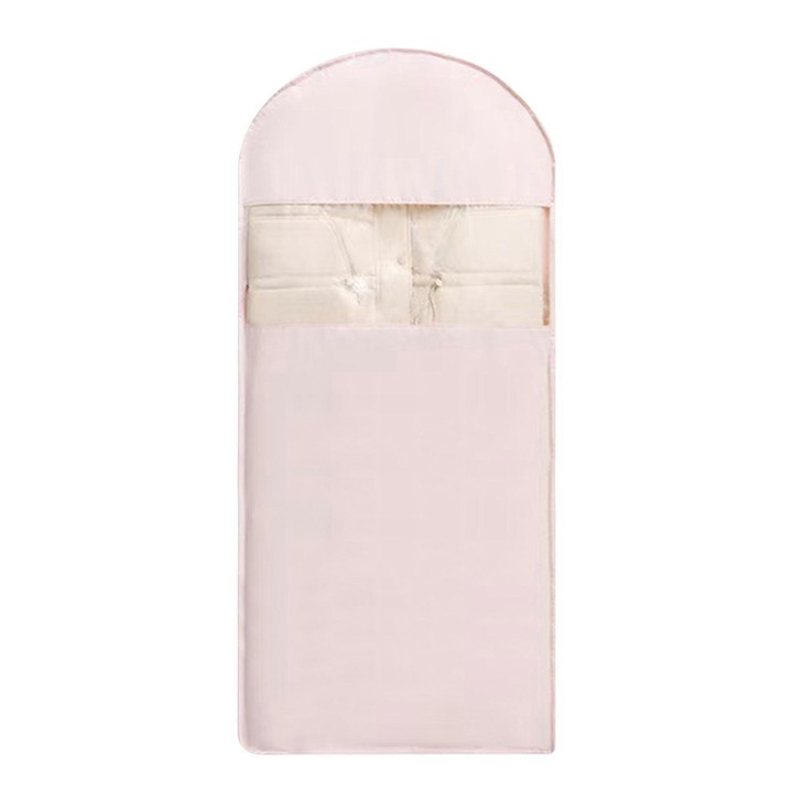 Sac pentru haine suspendat, organizator imbracaminte, impermeabil, roz, dimensiune mare