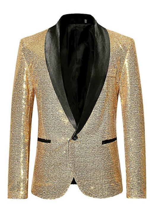 Sacou barbati, costum de nunta, fabricat din materiale de calitate, poliester, Auriu