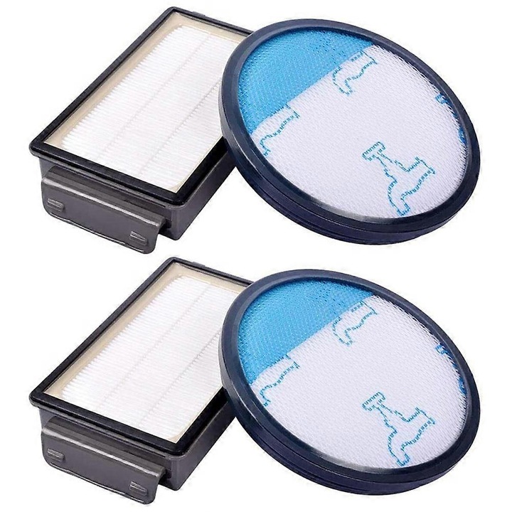 Set 4 filtre HEPA pentru aspiratoare Rowenta, Moulinex, Tefal, negru, plastic