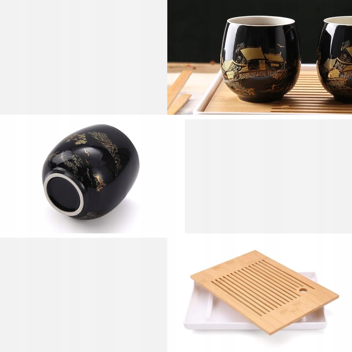 Set de ceai japonez, 1 ceainic 820ml, 6 cani 180ml, tava