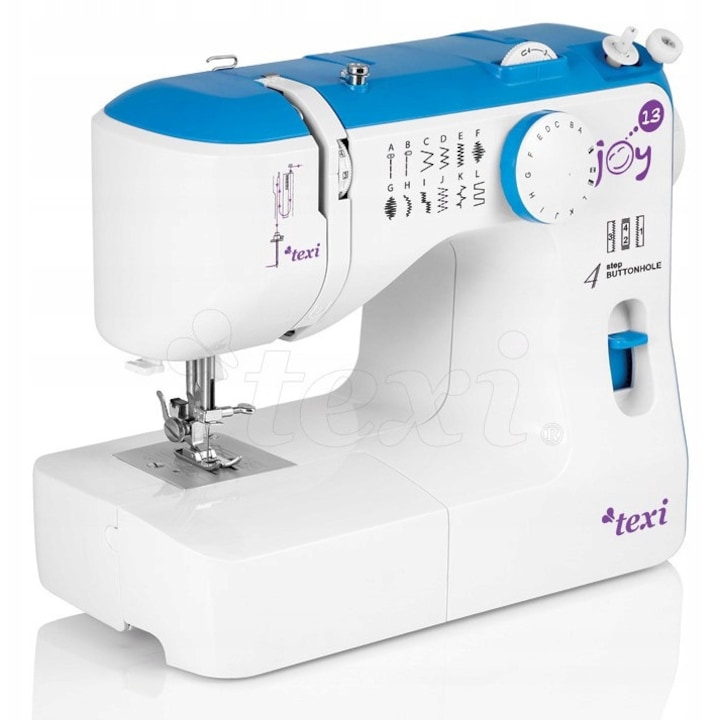 Masina de cusut Texi Joy 13, 13 programe, albastra, 230V