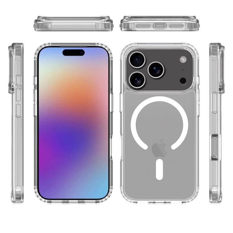 Husa transparenta magnetica pentru iPhone 17 Pro - Compatibila cu standardul magnetic universal, cu protectie anti-soc ultra-subtire de 1.5mm. Ofera protectie superioara la caderi de 1.2m