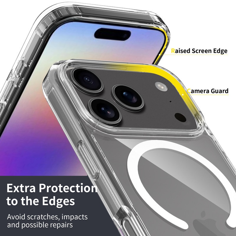 Husa transparenta magnetica pentru iPhone 17 Pro - Compatibila cu standardul magnetic universal, cu protectie anti-soc ultra-subtire de 1.5mm. Ofera protectie superioara la caderi de 1.2m