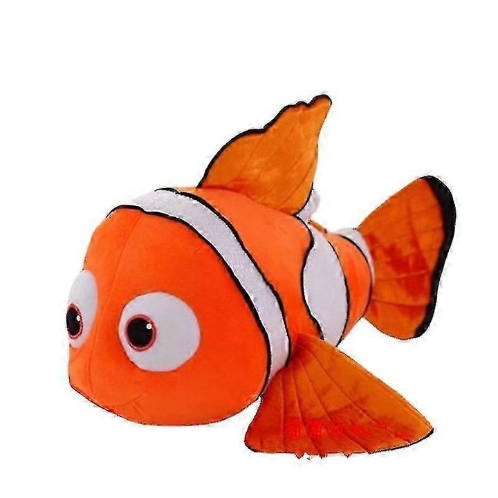 Jucarie de plus pestisor clown, 14 inch, portocalie si alba, moale si pufoasa