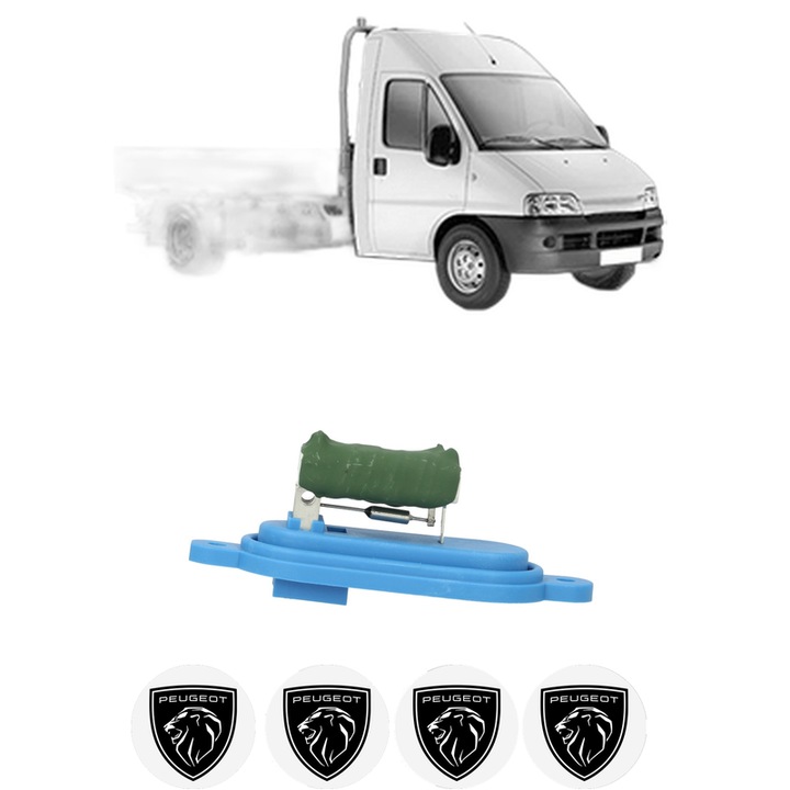 Rezistenta trepte ventilator aeroterma PEUGEOT BOXER Platform/Chassis (244) din 2001-2006, rezistor ventilator habitaclu auto, 4x Stickere Auto cu PEUGEOT