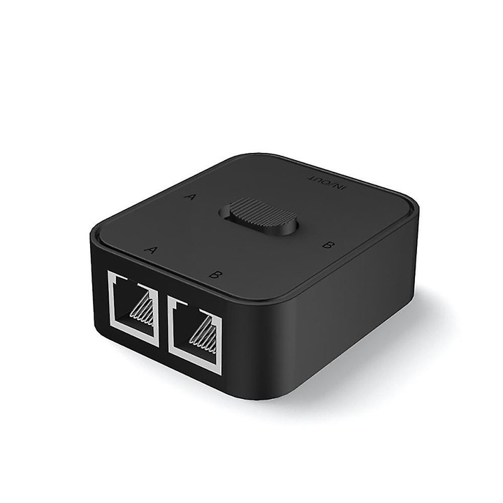 Splitter RJ45 2 Port, 1000Mbps, 60x50x25mm, negru