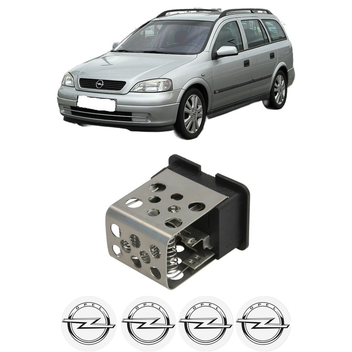 Rezistenta trepte ventilator aeroterma OPEL ASTRA H Estate Van (L70) din 2004-2014, rezistor ventilator habitaclu auto, 4x Stickere Auto cu OPEL