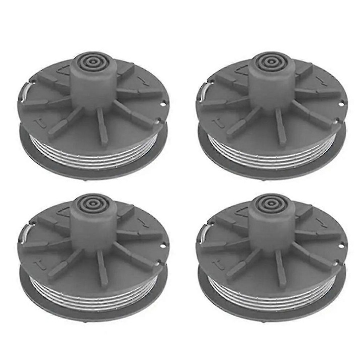 Set 6 bobine pentru trimmer, 20ft, 60x37mm, nylon gri, pentru Gardena Easycut 400, ComfortCut450, PowerCut, SmallCut