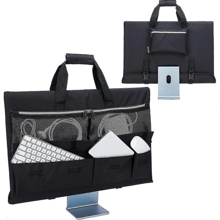 24 hüvelykes asztali számítógép hordtáska, több zsebbel, porvédelemmel, mérete 22.83x15.35cm