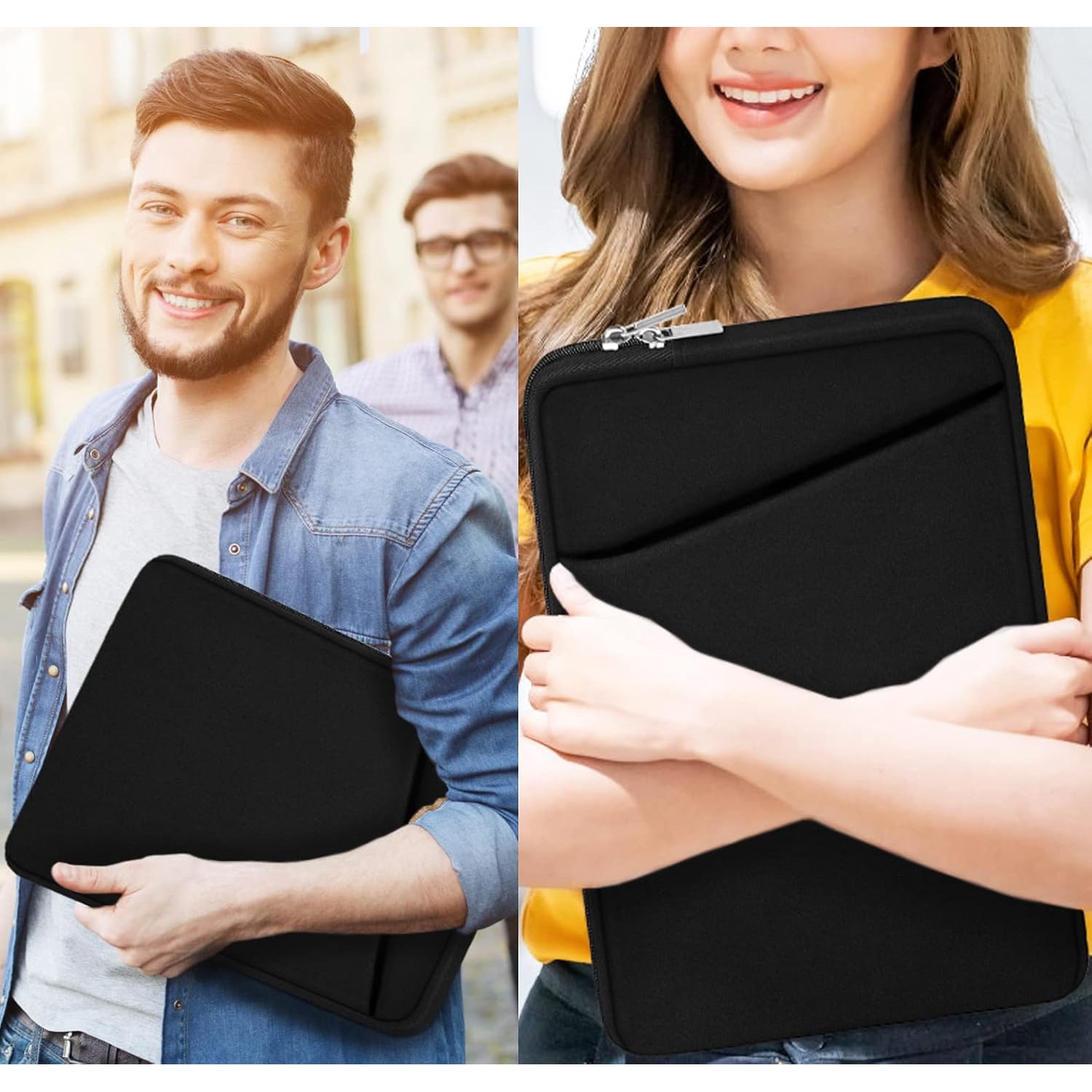 Geanta laptop, 15.6 inch, protectie multi-strat, design elegant, neagra