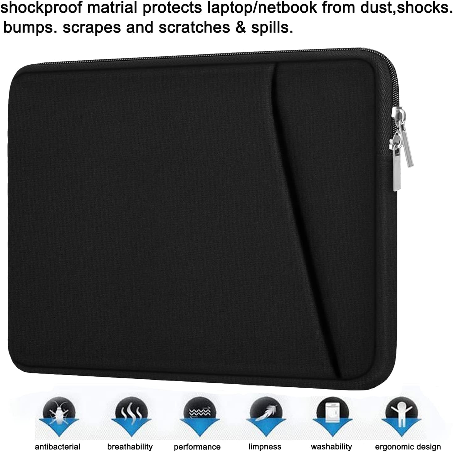 Geanta laptop, 15.6 inch, protectie multi-strat, design elegant, neagra