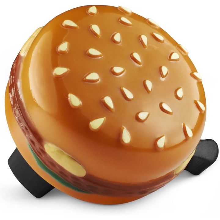 Sonerie bicicleta hamburger, 65mm, montare usoara, sunet clar, multicolor