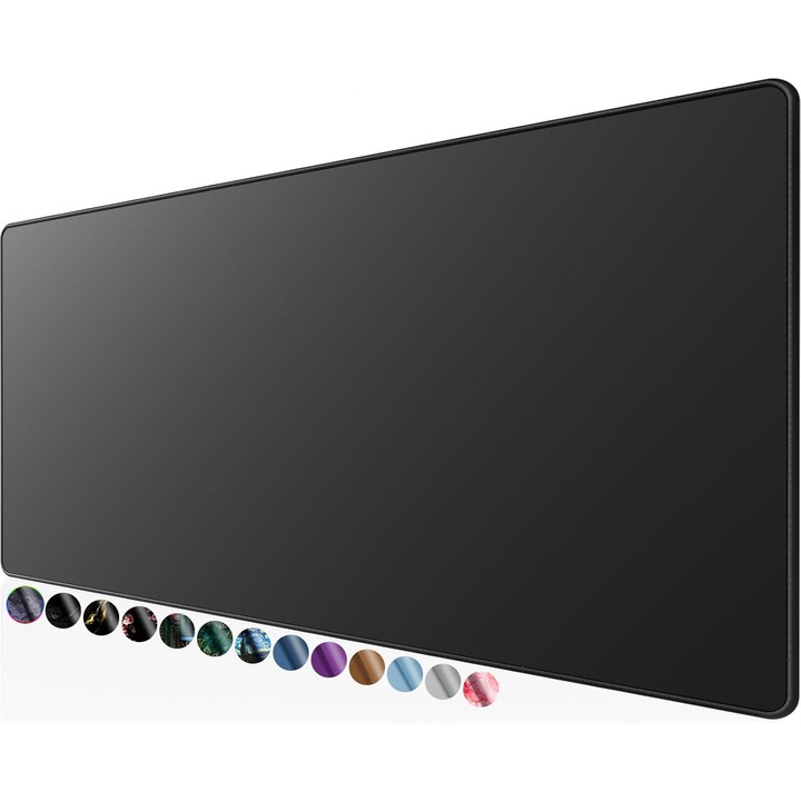 Mousepad mare pentru gaming, material textil de calitate, dimensiune 31.5x11.8 inch, baza antiderapanta, negru.