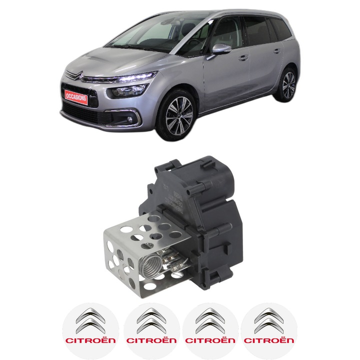 Rezistenta trepte ventilator aeroterma CITROEN GRAND C4 SPACETOURER (3A_, 3E_) din 2018-2019, rezistor ventilator habitaclu auto, 4x Stickere Auto cu CITROEN