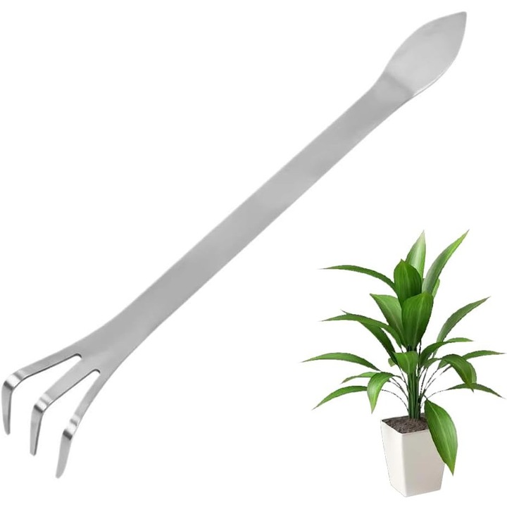 Set bonsai cu grebla cu gheare si lopatica, din otel inoxidabil cu 3 dinti, pentru ingrijirea radacinilor de bonsai, cu manere ergonomice