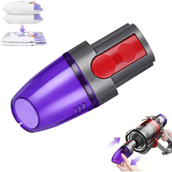 Adaptor pentru saci de aspirator, compatibil cu aspiratoare Dyson, design ergonomic, protectie la supraincalzire, 2.6cm