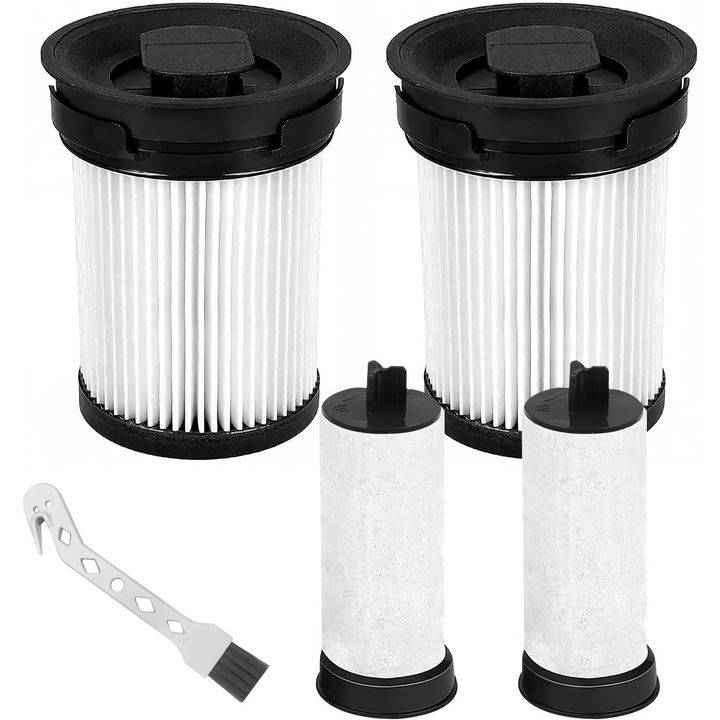 Set 2 filtre de schimb pentru aspiratoare verticale Miele Triflex HX1, lavabile, reutilizabile, 99.9% captare praf, cu perie de curatare